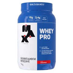 WHEY PRO MORANGO POTE 1 KG MAX TITANIUM