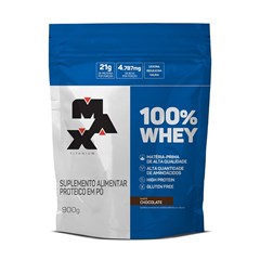 100% WHEY REFIL CHOCO 900G MAX TITANIUM
