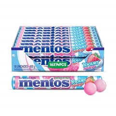 BALA MORANGO IOGURTE 16X14P MENTOS