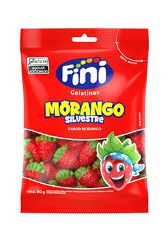 BALA GELATINA MORANGO SILV 80G FINI